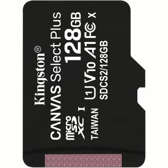 Kingston Canvas Select Plus, microSDXC, 128GB, Class 10, UHS-I, V10