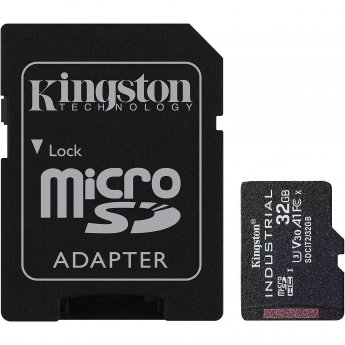 Kingston Industrial, microSDHC, 32GB, Class 10, UHS-I, U3, V30 +Adapter
