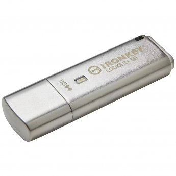 Kingston Ironkey Locker + 50, AES Encryption, 64GB, Silver