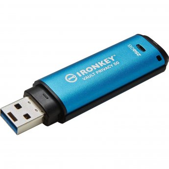 Kingston IronKey Vault Privacy 50, AES Encrypted, 256GB, Blue