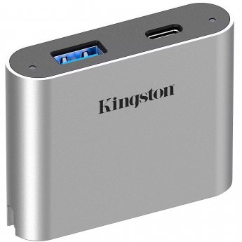 Kingston Workflow USB miniHub, docking station (silver/black, USB-C, USB-A)