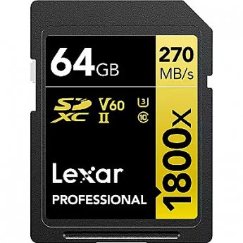 Lexar Professional 1800x, SDXC, 64GB, UHS-II, U3, V60