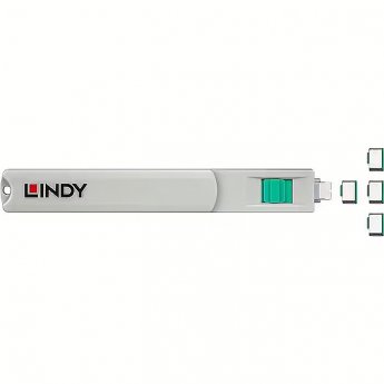 Lindy USB-C port lock green