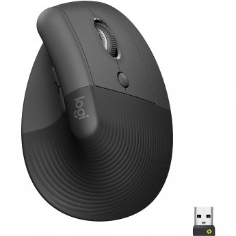 Logitech Lift Vertical Mouse, Wireless, Right Handed, Graphite