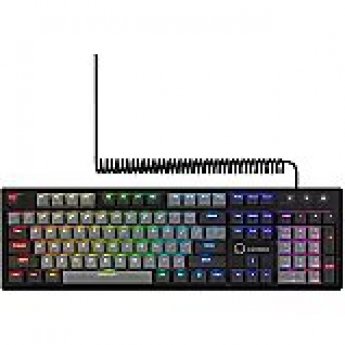 Lorgar Azar 514, Wired mechanical gaming keyboard, RGB backlight, 1680000 colour variations, 18 modes, keys number: 104, 50M clicks, linear dream switches, spring cable up to 3.4m, ABS plastic+metal, magnetic cover, 450*136*39mm, 1.17kg, black, EN layout