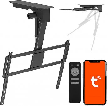 Maclean Electric TV Mount, Ceiling-Mounted, Tuya Compatible, Max. VESA 800x400, for 43-86" TVs, Max. 55 kg, MC-176 T