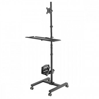 Maclean MC-793, Professional stand trolley mobile computer station on wheels, 17-32"