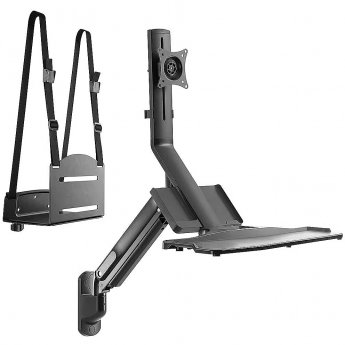 Maclean MC-838, Monitor and keyboard wall mount with gas spring and computer holder, 17-32"