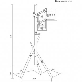 Maclean TV Floor Stand/Mount, 27–55", max. VESA 200x200, max. 60 kg, MC-181 W