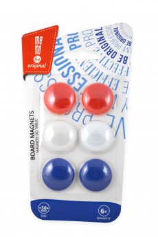Magnēti MemoBe, 6 gab. / Komplekts, diametrs 30 mm, dažādās krāsās