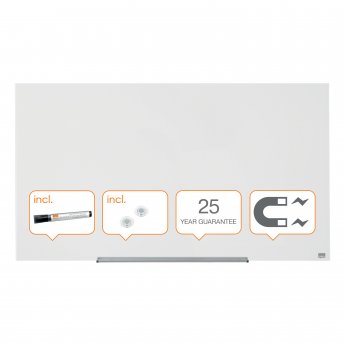 Magnētiska stikla tāfele NOBO DIAMOND 57" 126 x 71 cm, balta