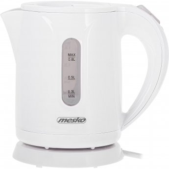 Mesko | Kettle | MS 1376 | Electric | 850 W | 0.8 L | Plastic | 360° rotational base | White