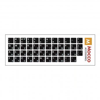 Mocco Keyboard Sticks ENG / RU With Laminated Waterproof Level White / Blue