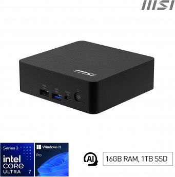 MSI Cubi NUC AI+ 3MG-003EU WIN11PRO/Core Ultra 7 355/16GB/1TB/UHD/Black