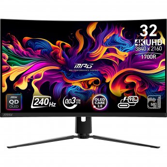 MSI MPG 321CURX QD-OLED 31.5inch UHD QD-OLED Curve 1700R 240HZ 0.03 ms 2xHDMI 2.1 DP 1.4a USB-C 3x USB 2.0 Headphone Tilt Height