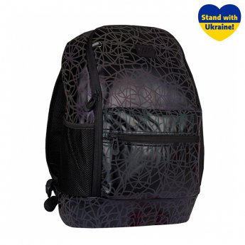 Mugursoma YES R-08  "Web", melna, ar atstarotāju