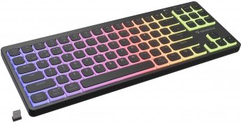 Natec Klawiatura gamingowa Genesis Thor 430 TKL Outemu Silent Pink bezprzewodowa mechaniczna podświetlana czarna Hot-Swap Slim
