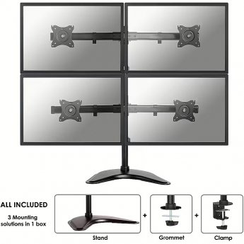 Newstar Quad monitor desk mount, 10-27"