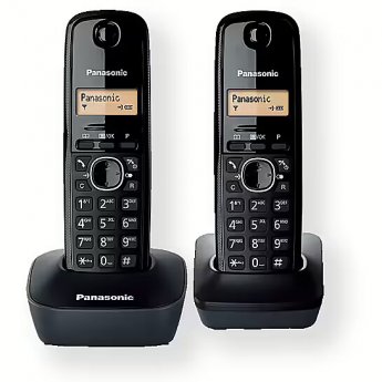 Panasonic Cordless KX-TG1612FXH Black, Caller ID, Wireless connection, Phonebook capacity 50 entries, Built-in display, Conference call