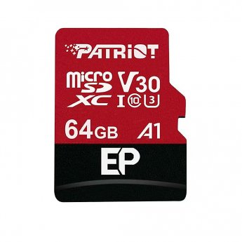 Patriot microSDXC, 64GB, Class 10, UHS-I, U3, V30