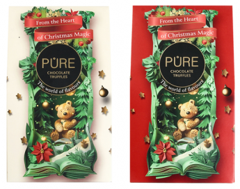 Piena šokolādes trifeles ar pildījumiem "Ziemas izlase" 120g PURE