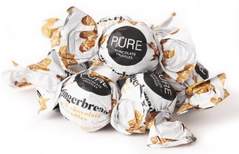 Piena šokolādes trifeles ar piparkūku garšas krēma pildījumu 500g PURE