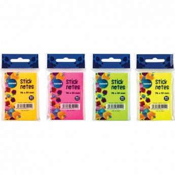 Piezīmju līmlapiņas 51*76mm 80lp. neon assorti