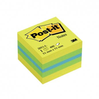 Piezīmju līmlapiņu mini kubs Post-it Lemon, 51x51mm, 400 lapiņas