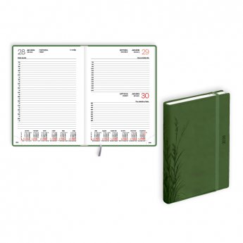 Plānotājs 2026 gadam EKO Manager soft A5, diena, mākslīgā āda, zaļš