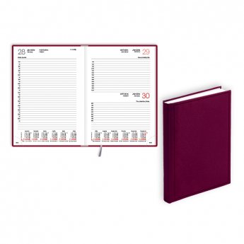 Plānotājs 2026.gadam EKO Manager A5, diena, balacron, bordo