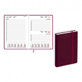Plānotājs 2026.gadam EKO Manager soft A5, diena, mākslīga āda, bordo