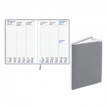 Plānotājs 2026.gadam EKO Prestige A5, nedēļa, balacron, pelēks