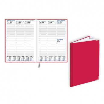 Plānotājs 2026.gadam EKO Prestige A5, nedēļa, balacron, sarkans