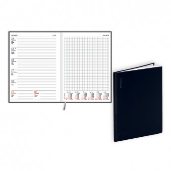 Plānotājs 2026.gadam EKO Quadro A5, nedēļa, flex balacron, melna