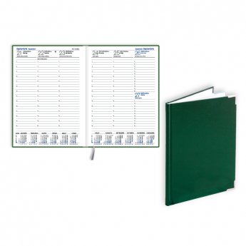Plānotājs 2026.gadam EKO Quadro A5, nedēļa, flex balacron, zaļa
