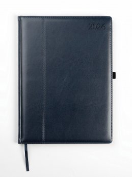 Plānotājs AMBASSADOR BLACK EDITION 2026, PU, A4, zila krāsa (Baltic)