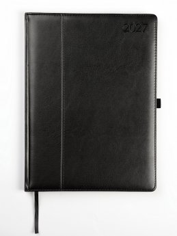 Plānotājs AMBASSADOR BLACK EDITION 2027, PU, A4, melna krāsa, matēta (Baltic)