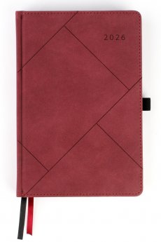 Plānotājs FASHION SPECIAL EDITION 2026, PU, A5, diena, ķiršu krāsa (Latviešu valodā)