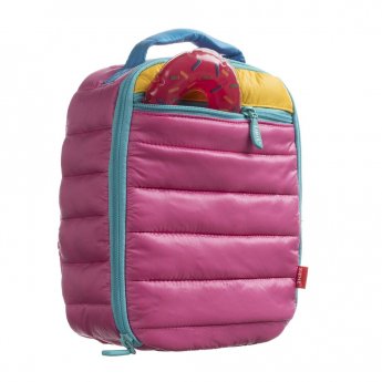 Pusdienu soma ZIPIT Puffer Lunch Bag, ar ledus paciņu, rozā krāsā