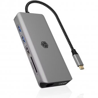 Raidsonic IB-DK4061-CPD, docking station (anthracite, USB-A, USB-C, HDMI, card reader, Gigabit LAN)