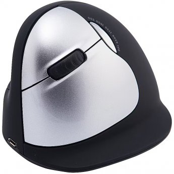 R-GO Tools HE Ergonomic mouse, Left Handed, Wireless, Black/Silver (L)