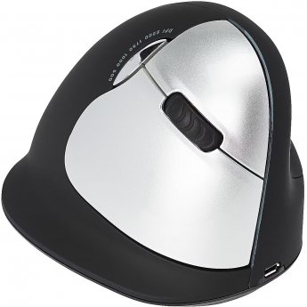 R-GO Tools HE Ergonomic mouse, Right Handed, Wireless, Black/Silver (L)