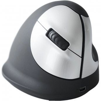 R-GO Tools HE Ergonomic mouse, Right Handed, Wireless, Black/Silver (M)