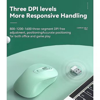 RoGer P273 Rechargeable Wireless Mouse 1600 DPI / Type-C / Black