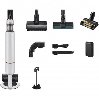 Samsung VS20B95843W handheld vacuum Black, Chrome, White Dust bag