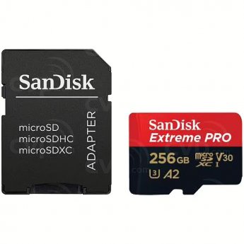 Sandisk Extreme Pro, microSDXC, 256GB, UHS-I, U3, V30 +Adapter
