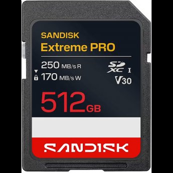 SanDisk EXTREME PRO SD UHS-I 512GB SD 250MB/S(R) / 170MB/S(W)