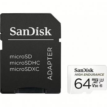 Sandisk High Endurance, microSDXC, 64GB, UHS-1, U3, V30 +Adapter