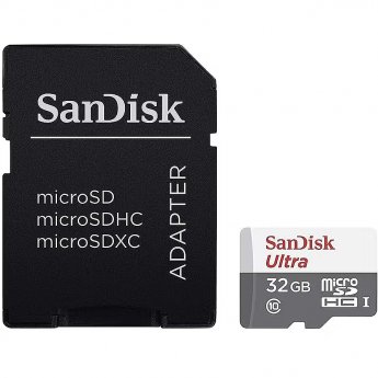 SanDisk Ultra, microSDHC, 32GB, UHS-I, U1, V10 +Adapter