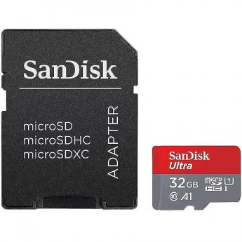 SanDisk Ultra, microSDHC, 32GB, UHS-I, U1, V10 +Adapter